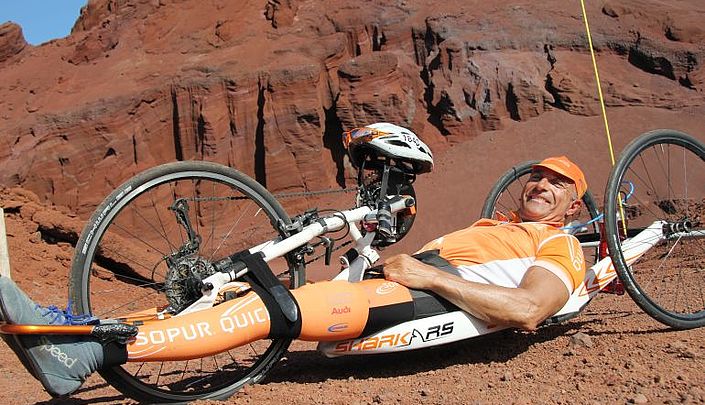 Errol Marklein, 6-facher Paralympics Goldmedaillen Sieger, ist Ehrengast am TDV Stand