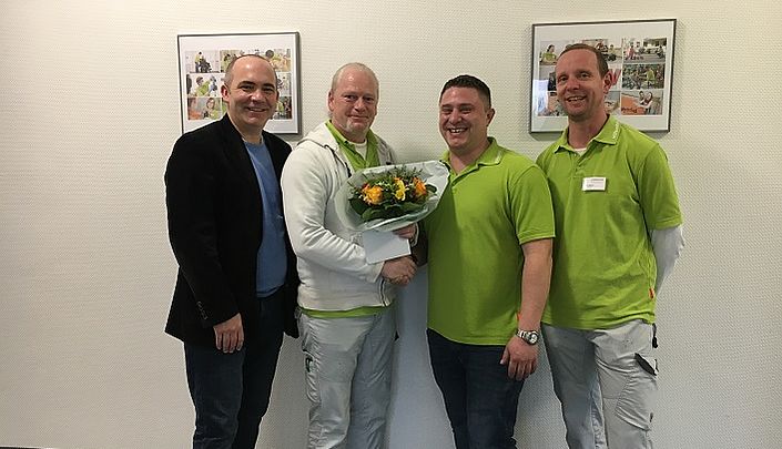 (v.li.) Geschäftsführer Christian Meise, Bandagist Dirk Didden, Betriebsleiter Stefan Frisch und Leiter der Orthopädietechnik Markus Malcher (v.li.) Geschäftsführer Christian Meise, Bandagist Dirk Didden, Betriebsleiter Stefan Frisch und Leiter der Orthopädietechnik Markus Malcher